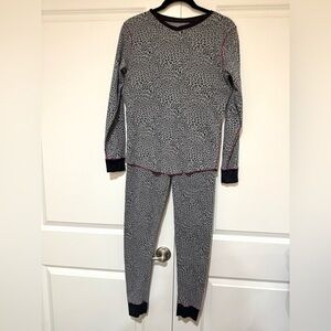 Cuddl Duds Climate Right  Dark Gray and Pink thermal Pajama Set sz M